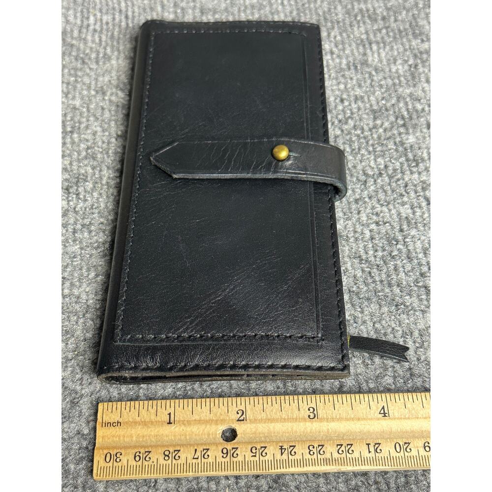 Madewell black leather Post wallet bifold tab closure sustainable 3.5x7.5 slim - Picture 8 of 9